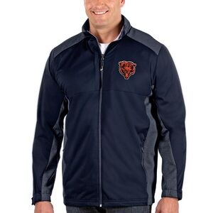 Antigua Heather Navy Chicago Bears  Head Revolve Full-Zip Jacket Unisex